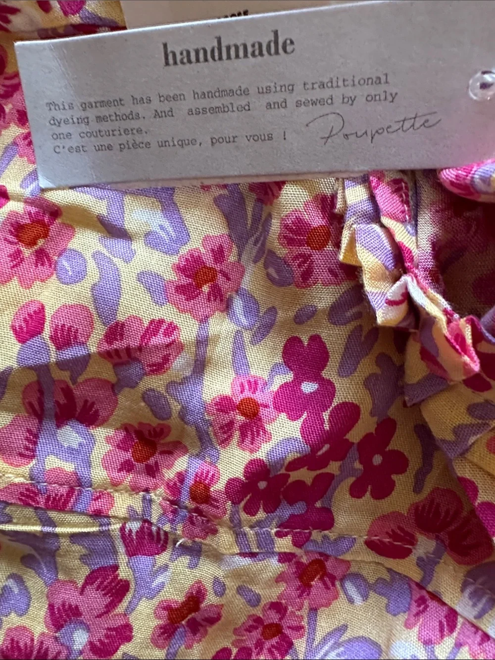 Poupette St Barth Caline Purple Daffodil Floral Tiered Ruffle Mini Dress NWT Lg